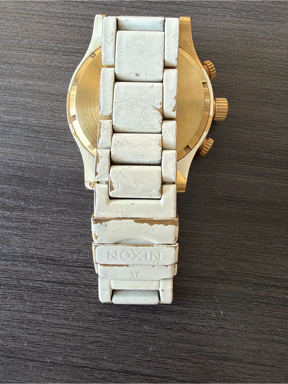 Nixon 51-30 Chrono Mens Watch White Gold Matte Finish 300M Diver 51mm 12K - Picture 4 of 8